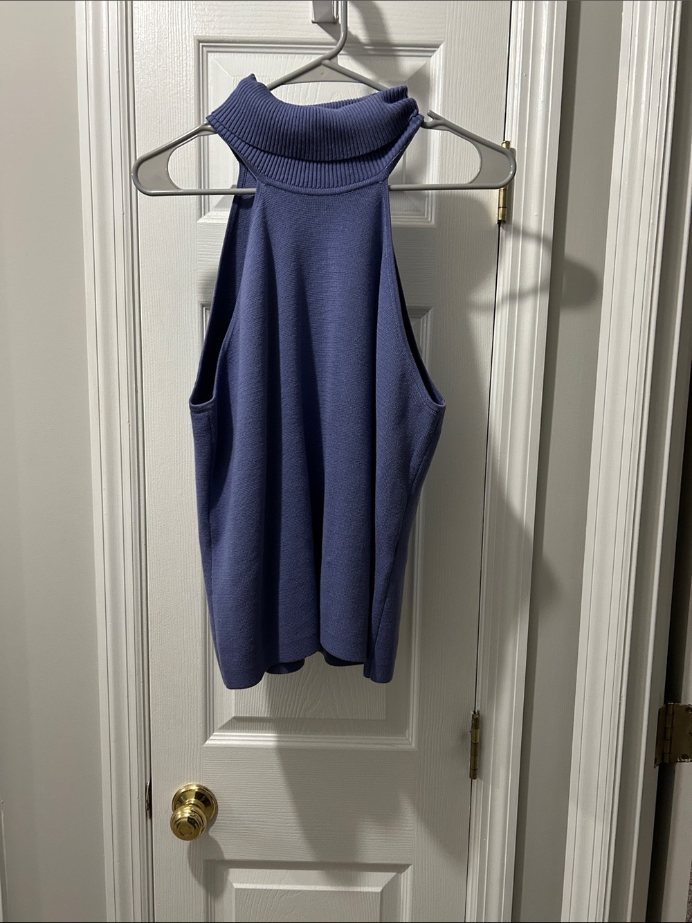 WHBM Sleeveless Turtleneck Top in Periwinkle Blue
